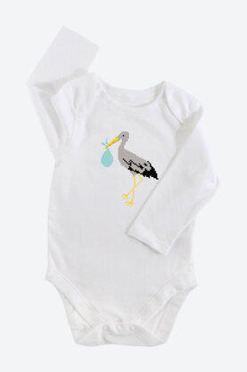 Stork in DMC - PAT0704 - Downloadable PDF