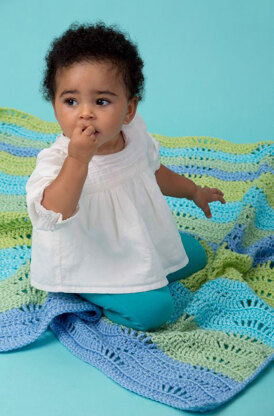 Cool Breeze Baby Ripple Blanket in Red Heart Soft Baby Steps - LW3337EN