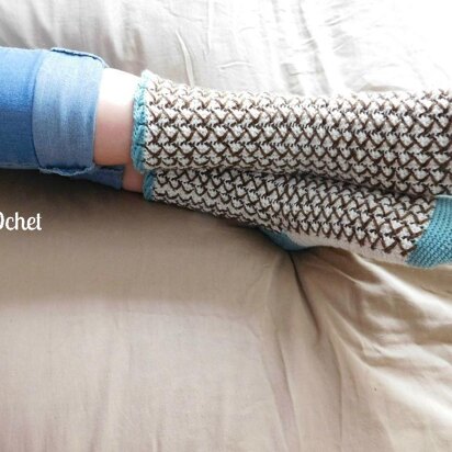 Mint chocolate chip crochet socks