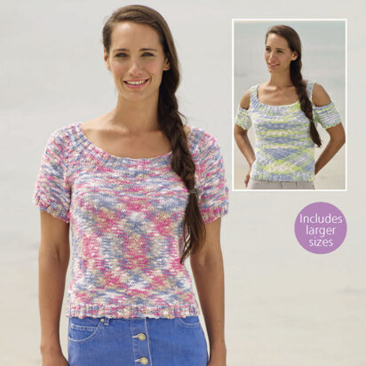 Cut Out and Short Sleeved Tops in Sirdar Beachcomber DK - 7921 - Downloadable PDF