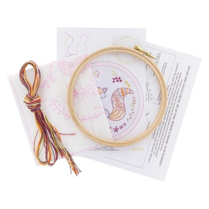 Un Chat Dans L'Aiguille Bernard the Fox Contemporary Printed Embroidery Kit