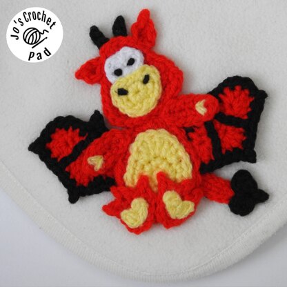 Dragon Applique/Embellishment Crochet pattern* including free base square pattern