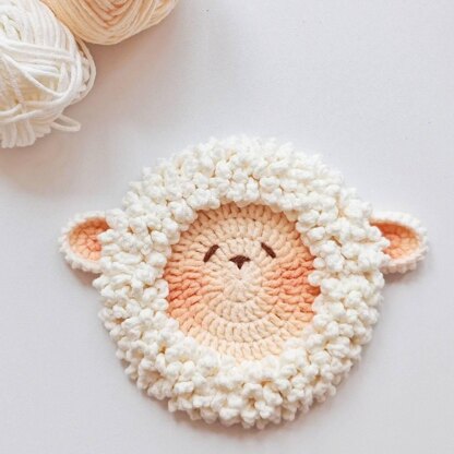 Lamb Coaster,Crochet Coasters,Crochet Animals,Crochet Patterns for Beginners