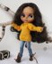 Yellow sweater for 12" dolls knitted flat