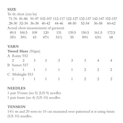 Allendale in Rowan Tweed Haze - ZB347-00001 - Downloadable PDF