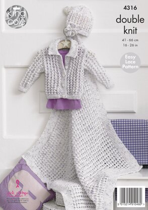 Girl’s Cardigan, Blanket & Hat in King Cole Smarty DK - 4316 - Downloadable PDF