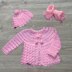 Luna Cardigan Hat and Booties Set