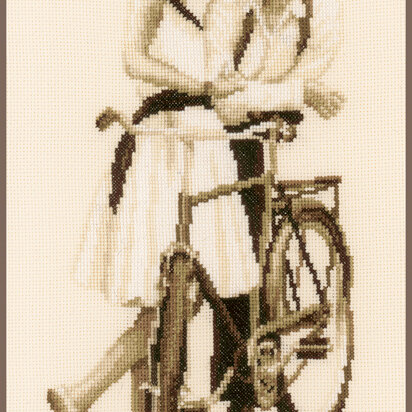 Vervaco Couple with Bicycle Cross Stitch Kit - 20cm x 36cm