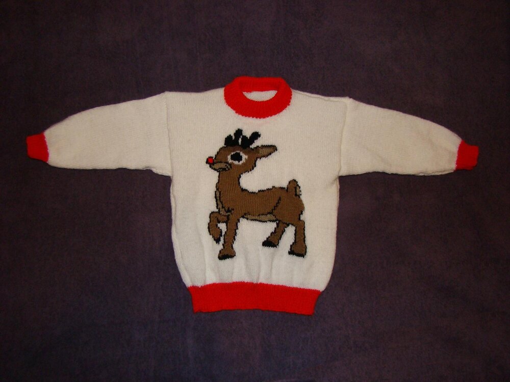 Christmas Rudolph Reindeer Jumper Jumper Knitting Pattern