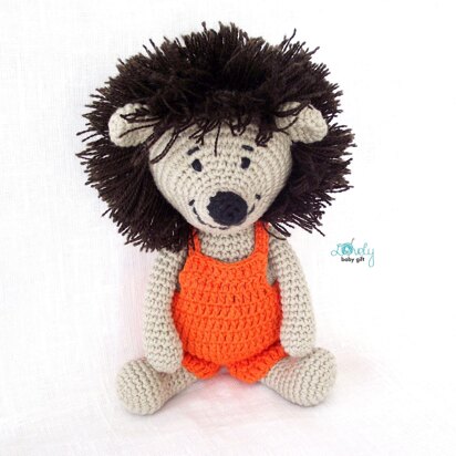 Amigurumi Hedgehog in Overalls Crochet Pattern
