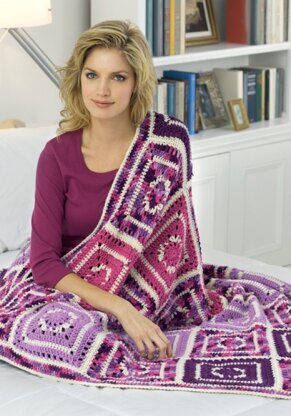 Passionate About Purple Crochet Throw in Red Heart Super Saver Economy Solids - LW1766