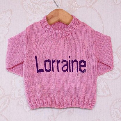 Intarsia - Lorraine Moniker Chart - Childrens Sweater