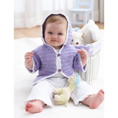 Crochet Hoodie Jacket in Bernat Baby Coordinates Solids