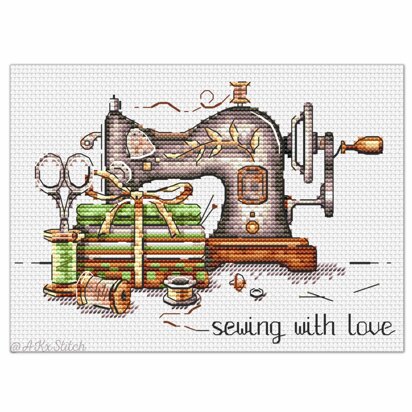 Sewing with Love "Green" Cross Stitch PDF Pattern