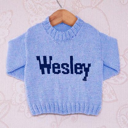 Intarsia - Wesley Moniker Chart - Childrens Sweater