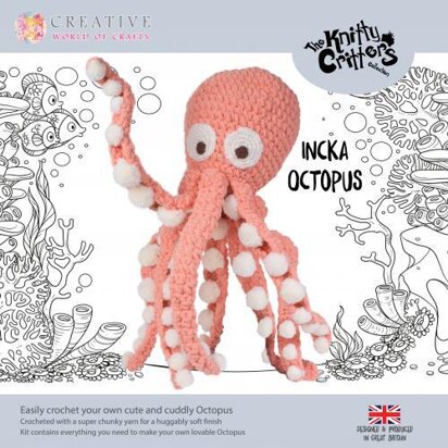 Creative World of Crafts Knitty Critters Incka der Tintenfisch Amigurumi Häkelset - 63 cm