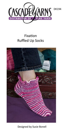 Ruffled Up Socks in Cascade Fixation Spray Dyed- DK194