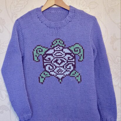 Intarsia - Tribal Turtle Chart - Adults Sweater