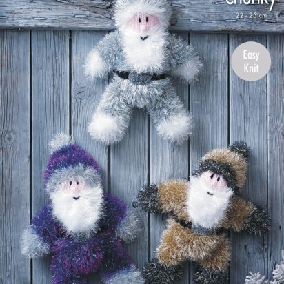 Tinsel Santas in King Cole Tinsel Chunky - 9031pdf - Downloadable PDF