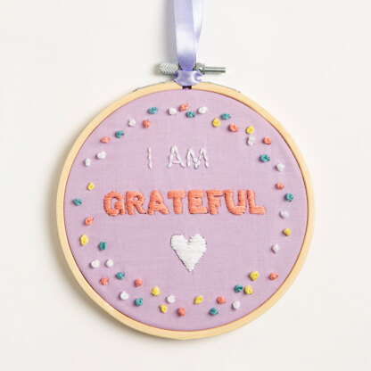 Wool Couture I Am Grateful Printed Embroidery Kit