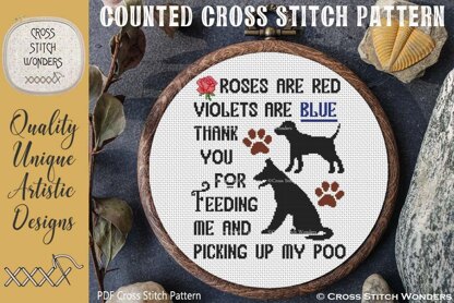 Roses Are Red Violets Are Blue - DOG - Picking up Poo