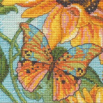 Dimensions The Gold Collection: Petite: Sunflower Garden Cross Stitch Kit - 6in x 6in