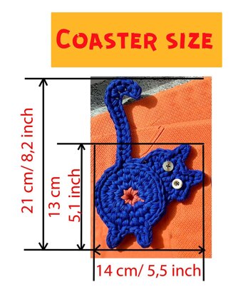 Crochet tshirt Cat Butt coasters