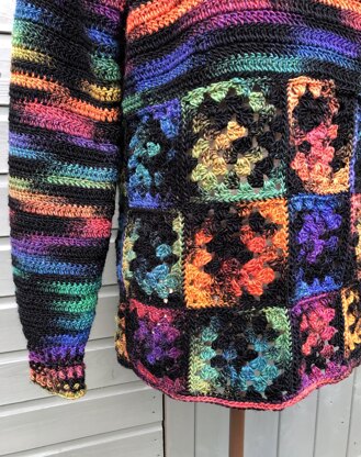 Sweater with Granny Square Border