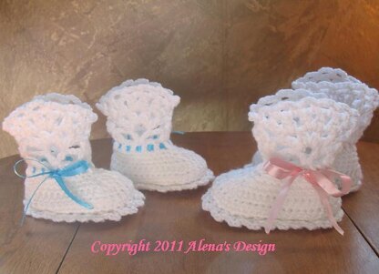 White Lace Top Baby Booties