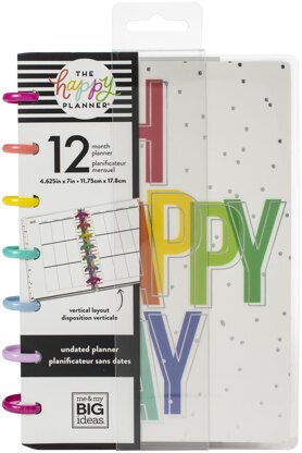 Happy Planner 12-Month Undated Mini Planner 7"X4.625" - Oh Happy Day, 12 Month Und