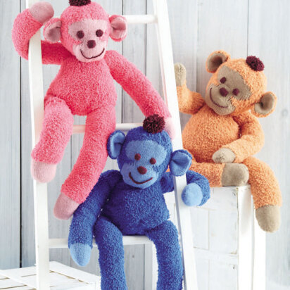 Monkey Toy in Sirdar Snuggly Snowflake DK and Snuggly DK - 4823 - Downloadable PDF