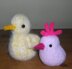 Knitted/Felted Little Chick; Big Chick