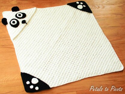 Panda Face and Paws Applique