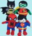 Batman, superman, spiderman, Robin soft toys