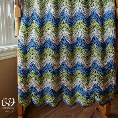 Tranquil Waves Ripple Blanket