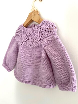 Lace Yoke Baby Cardigan