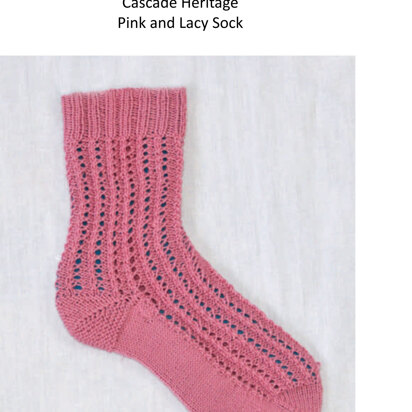 Pink and Lacy Socks in Cascade Heritage - FW120