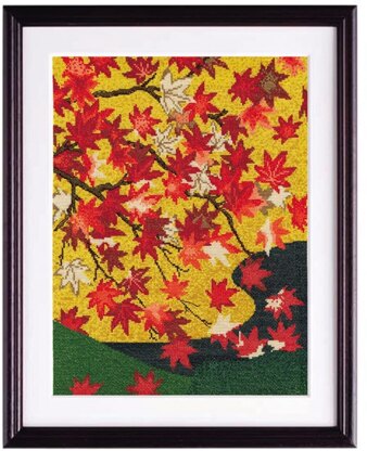 Olympus Thread Japanese Leaves Cross Stitch Kit - Multi