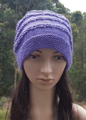 Cathy - 8ply eyelet stitch beanie