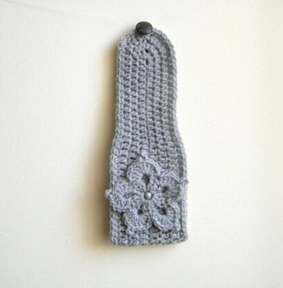 Headband earwarmer with flower