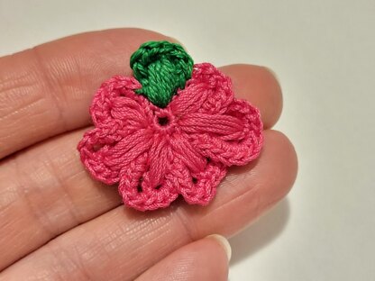Pink tiny cozy crochet flower pattern