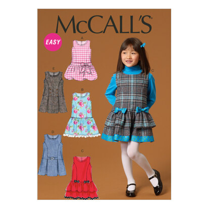 McCall's M7709 Girls' Sz 3-4-5-6 Knit Tops+ Dresses+ Leggings Very Easy  to Sew