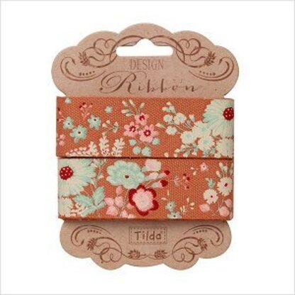 Panduro Hobby Tilda Cabbage Rose Ribbon 25 mm Lucille Ginger