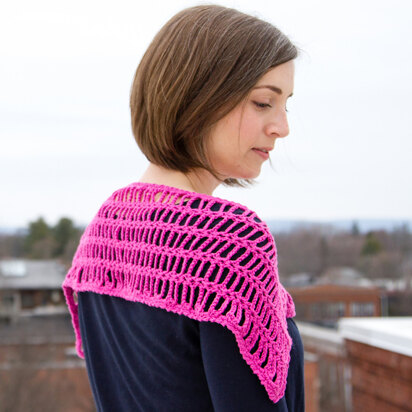 WEBS Emerging Designer Series #01 Ladder Ponchette - Crochet Pattern for Women in Valley Yarns Longmeadow