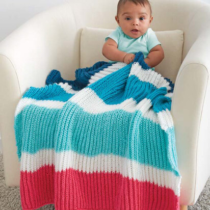 Bold Stripes Baby Blanket in Caron Simply Soft and Simply Soft Brites - Downloadable PDF - knitting pattern