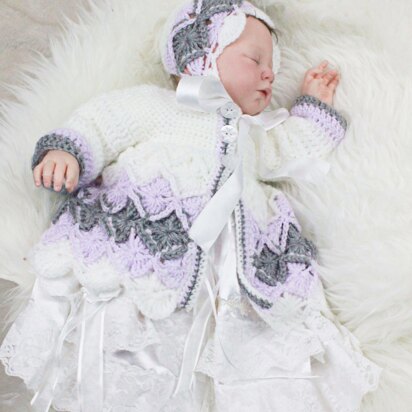 Bavarian Baby Matinee Jacket Crochet Pattern UK & USA Terms #177