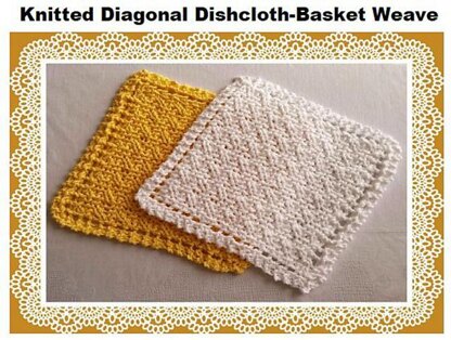 Diagonal Basket Weave Dishcloth