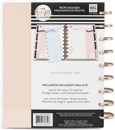 The Happy Planner Recipe Keeper Medium Planner 8.62"X9.75" - Happiness Is Homeade