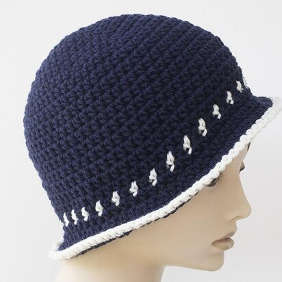 Two Color Flapper Cloche Hat