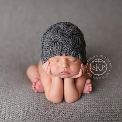 Cabled Baby Hat, Cabled Newborn Hat